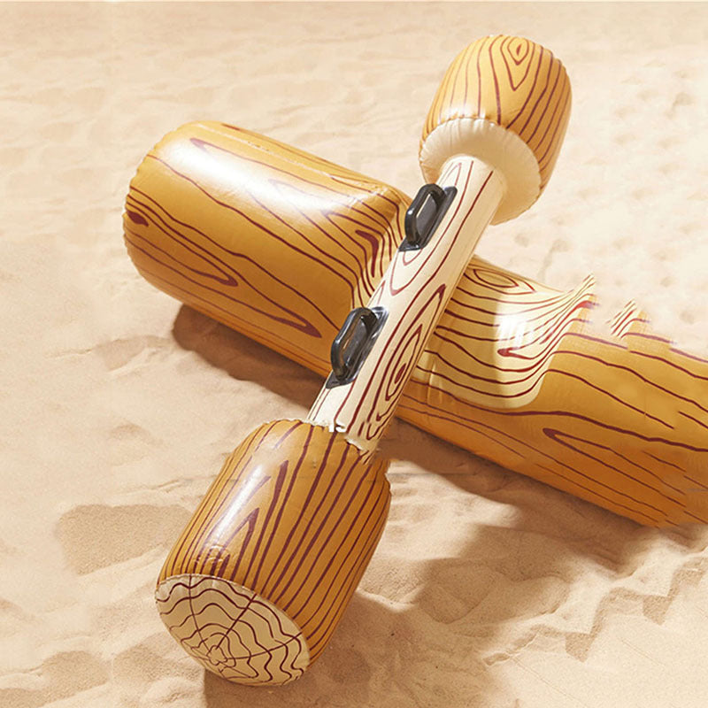 Wooden Inflatable Battle Log Float For 2 Players
