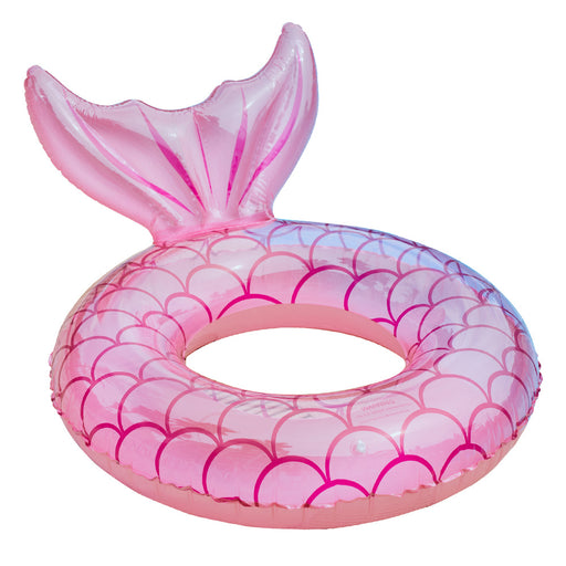 Ring Inflatable Pool Float With Cute Mermaid Tail.