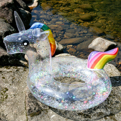 Transparent Flamingo & Unicorn Inflatable Swim Ring Float