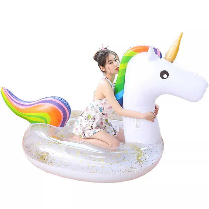 Unicorn Semi-Transparent & White Inflatable Pool Float