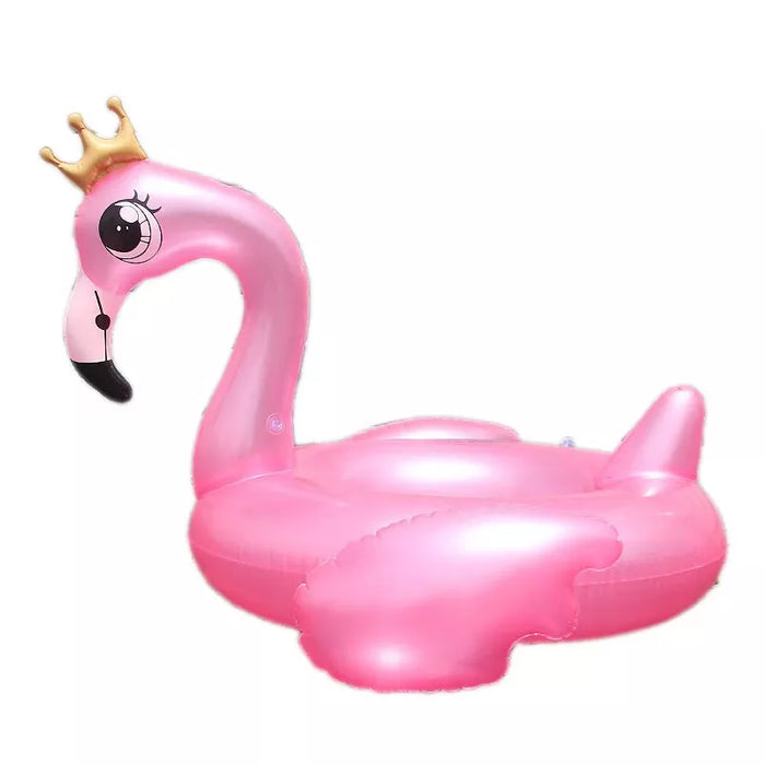 Pink Flamingo Inflatable Pool Float With Crown