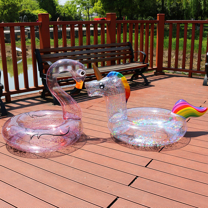 Transparent Flamingo & Unicorn Swim Ring FLoat.
