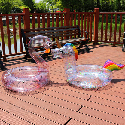 Transparent Flamingo & Unicorn Swim Ring FLoat.