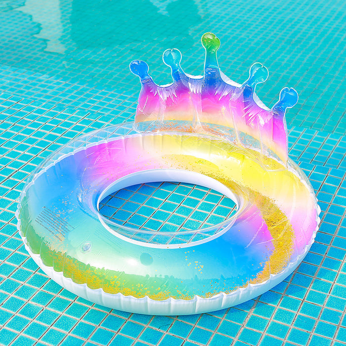 Multi Color Inflatable Pool Float Ring With Crown