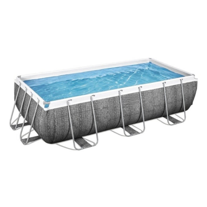 The Dark Power Steel Rectangular Swimming Pool Hot Tub Spa Set