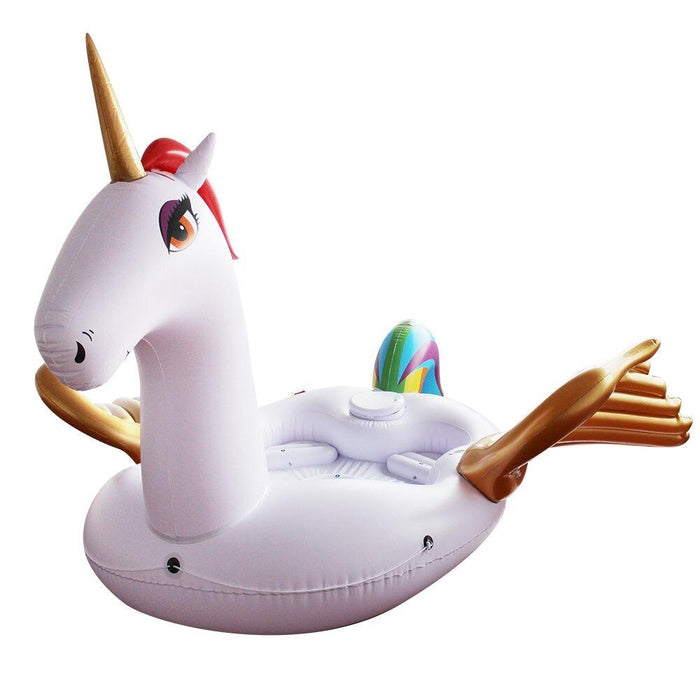 Inflatable Golden Unicorn Adult Pool Float.