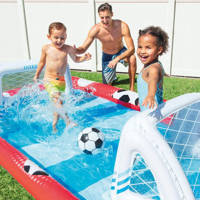 The Soccer Championship Inflatable Swimming Pool Water Park With Soccer Goal